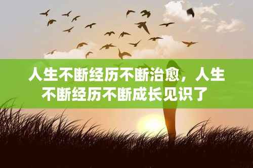 人生不断经历不断治愈,人生不断经历不断成长见识了